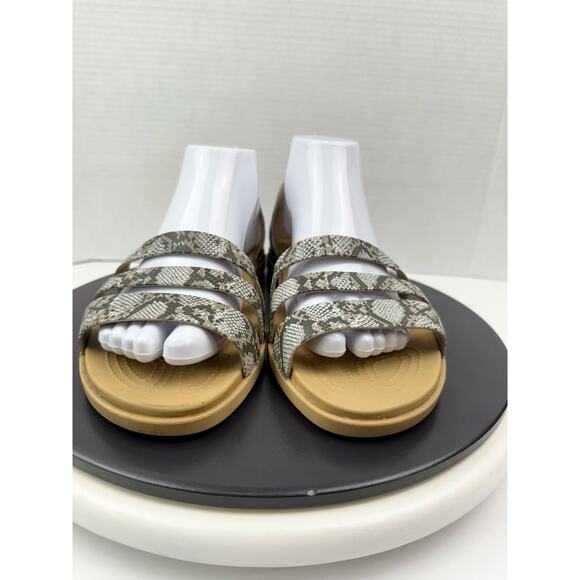 Crocs Womens Tulum Iconic Comfort Snake Print Slip On Sandals Size 11 Slip On - Picture 3 of 11